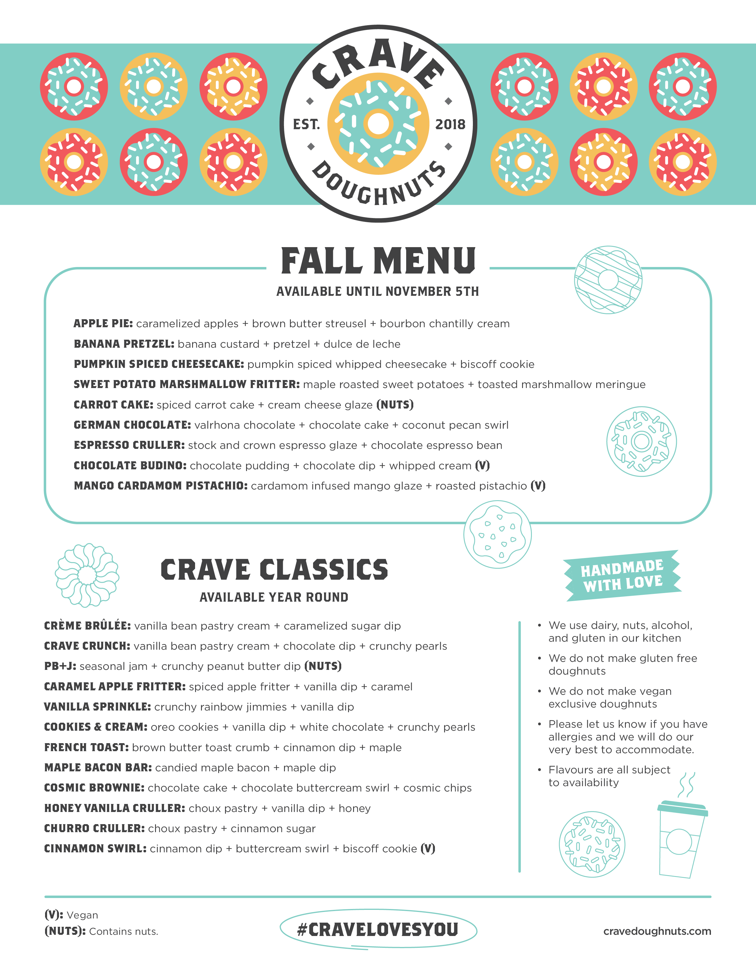 Crave Doughnuts Oshawa. Handmade doughnuts made from scratch.